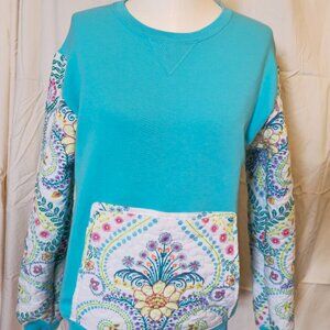 Upcycled quilted sweatshirt